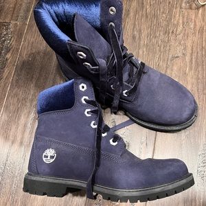 Rare blue velvet boots